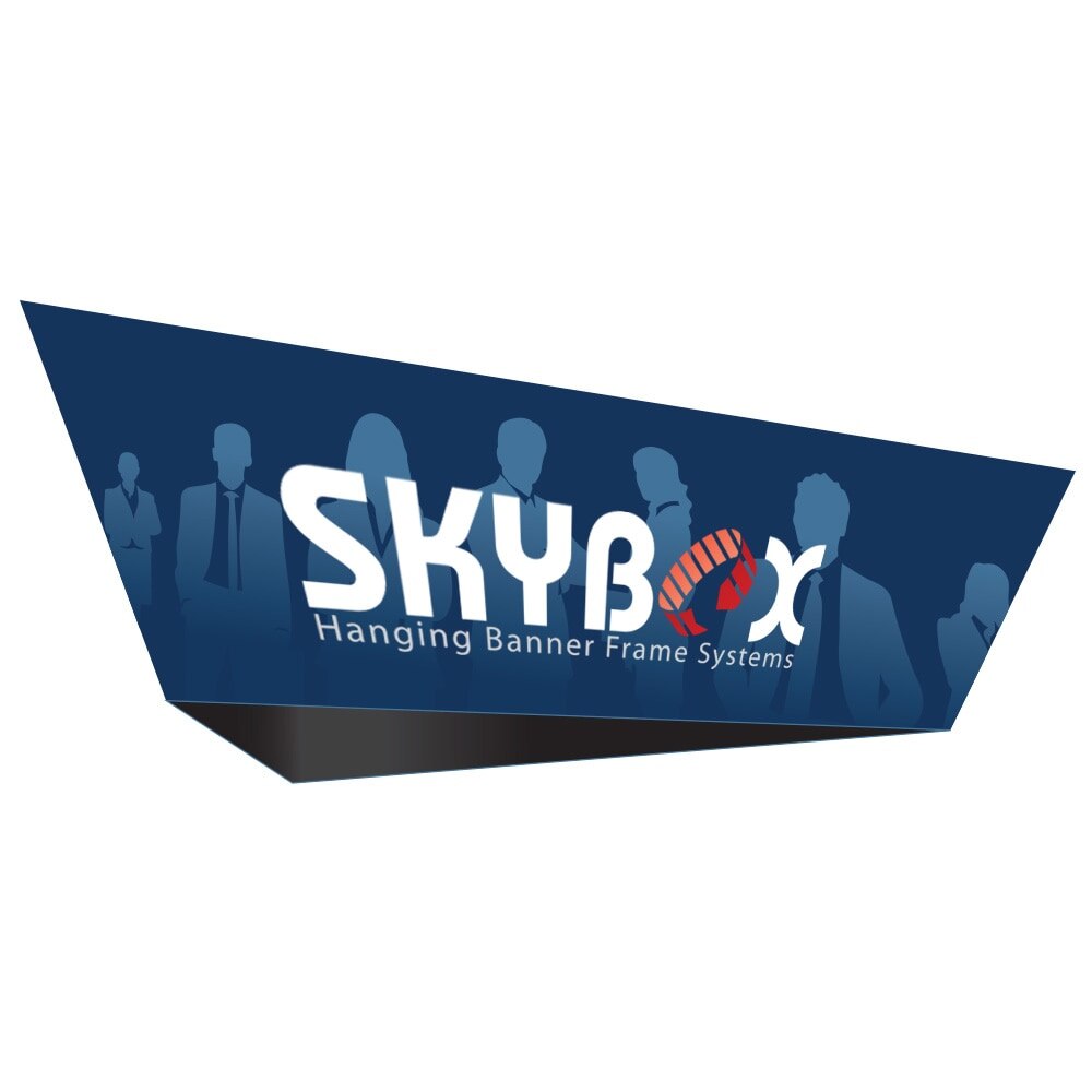 10x4 ft. Hanging Banner Tapered Triangle — Single Sided Graphic Package with Black Back Fabric